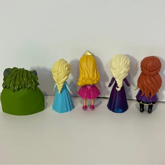 Disney Frozen Elsa Anna and Aurora Pappy Doll Lot Figure PVC Toys Mini Adventure - Picture 10 of 13